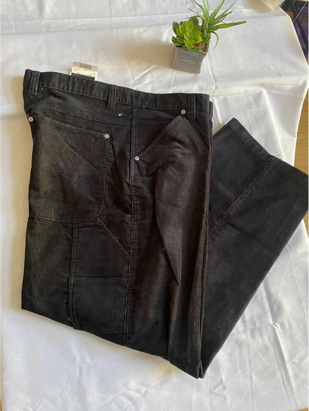 Black Corduroy Pants with Patchwork Design 38 x 30 - Picture 2 of 9